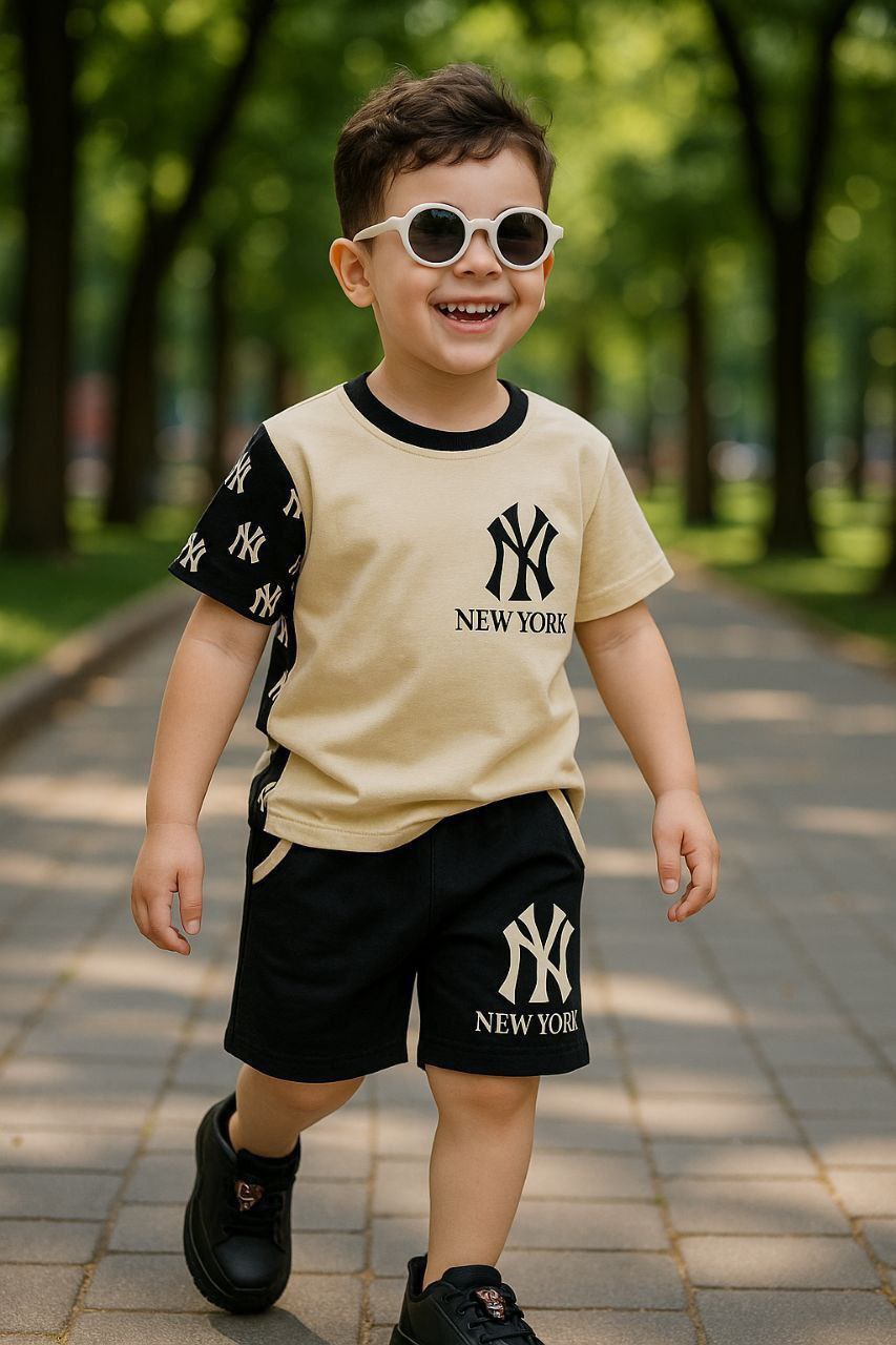 Kids' New York Summer Outfit Set – Stylish T-Shirt & Shorts Combo